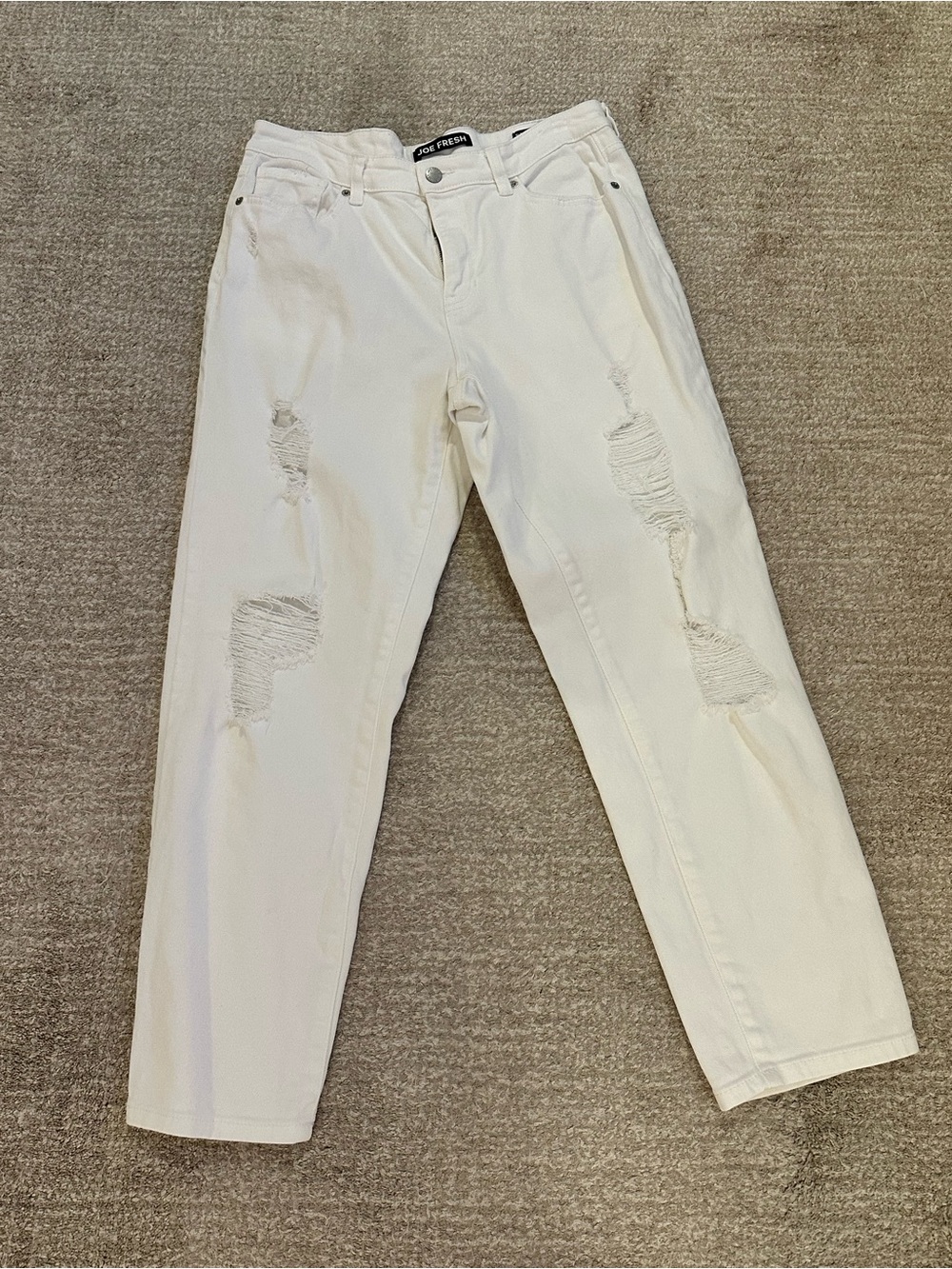 Joe Fresh White Skinny Distressed Women's Jeans
